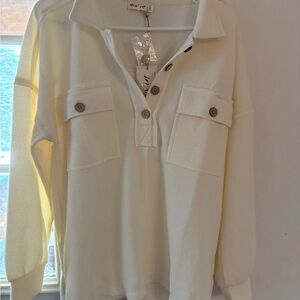 Cream Button-Up Sweater